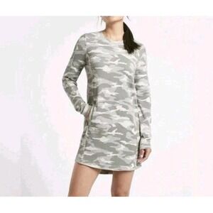 Athleta Balance Printed Dress Size X-Small Heather Grey Camo Lux Zip‎ Pocket Gym